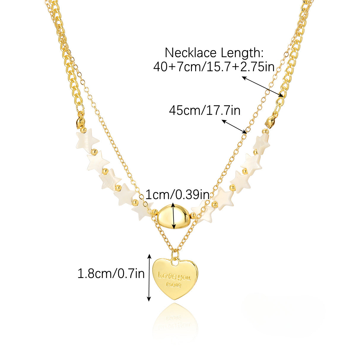 Wholesale Valentine's Day Love Multi Layered Zinc Alloy Necklace